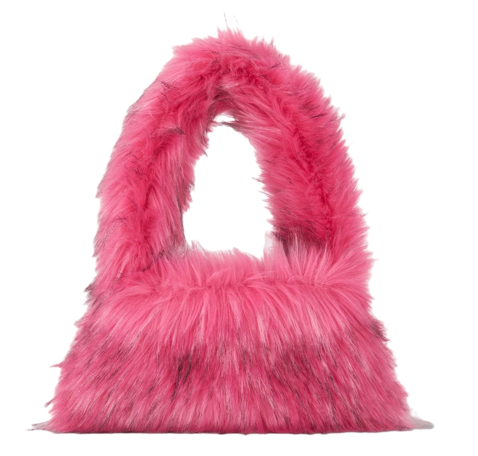 Pink faux sales fur handbag