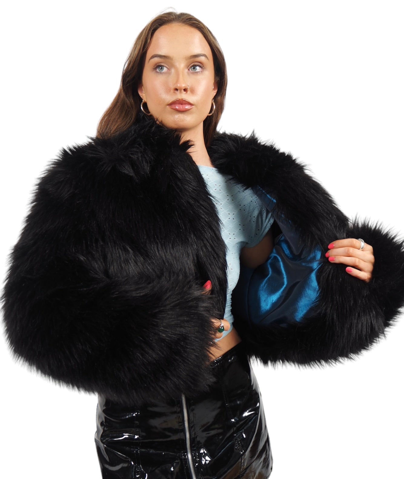 Black Ink Cropped Jacket