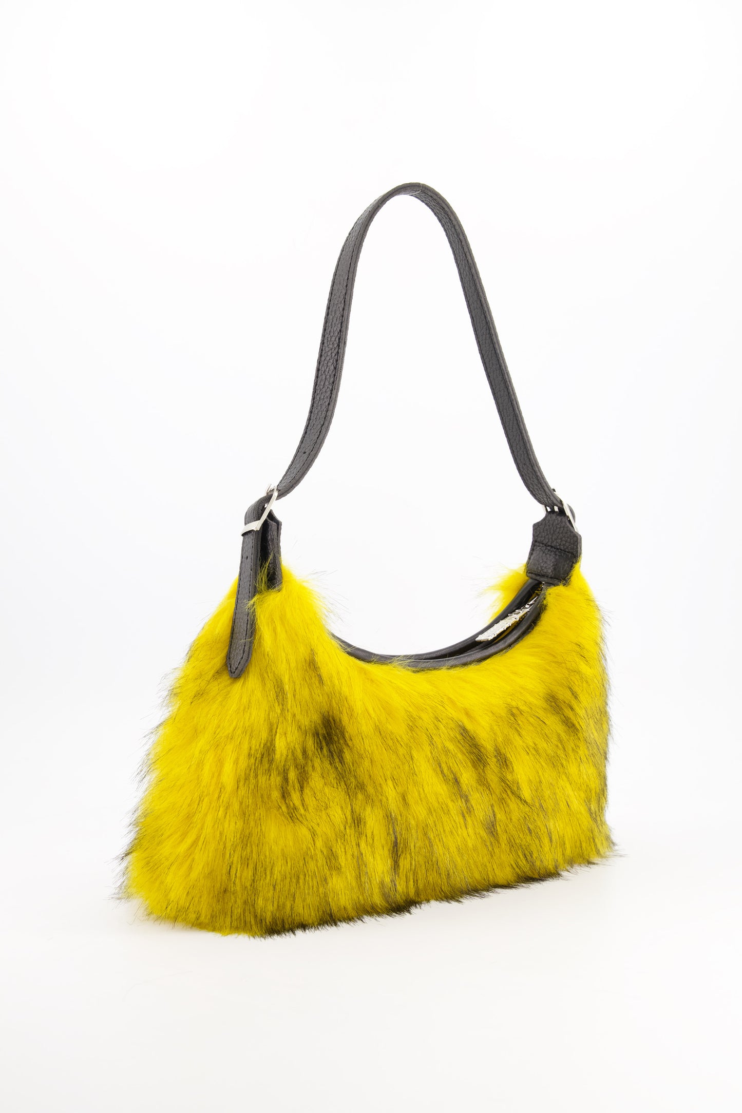 Yellow Faux Fur Handbag