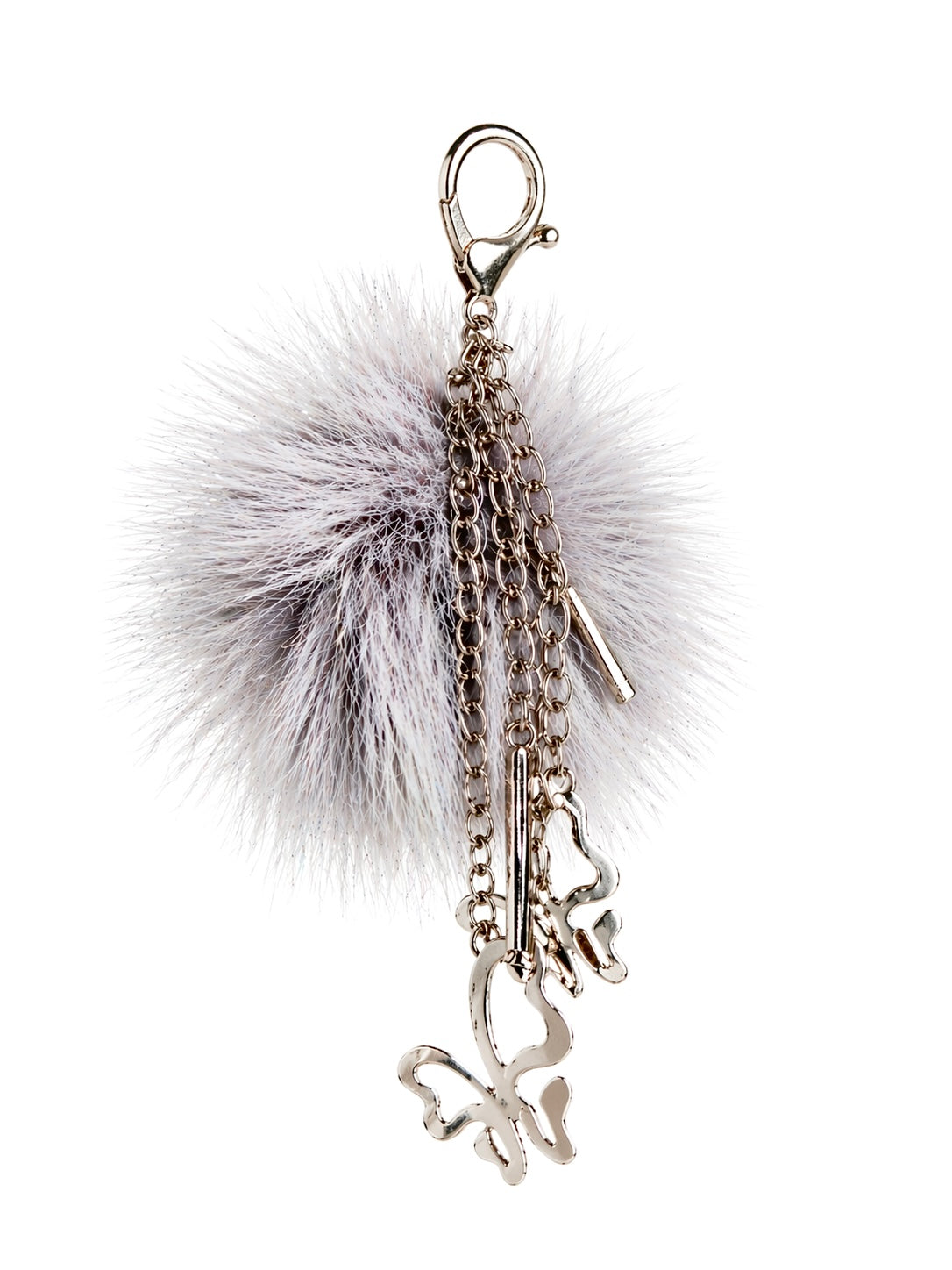 Snow Leopard Butterfly Keychain