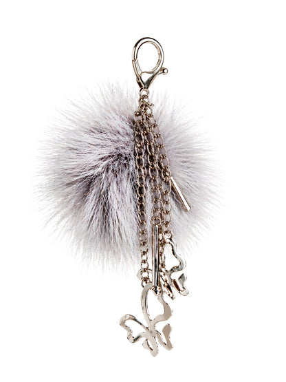 Snow Leopard Butterfly Keychain