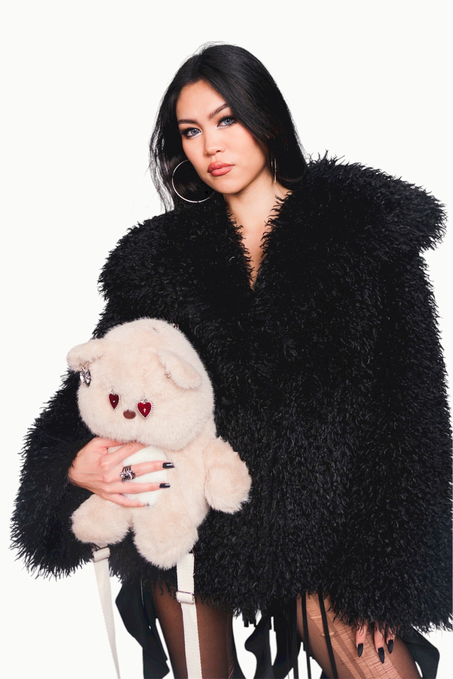 BEAR NOIR 🐻‍❄️ྀིྀི Mongolian Lamb Black Jacket