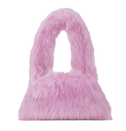 Lilac Faux Fur Handbag