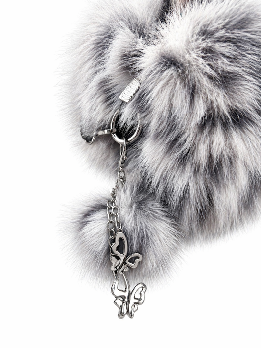 Snow Leopard Butterfly Keychain