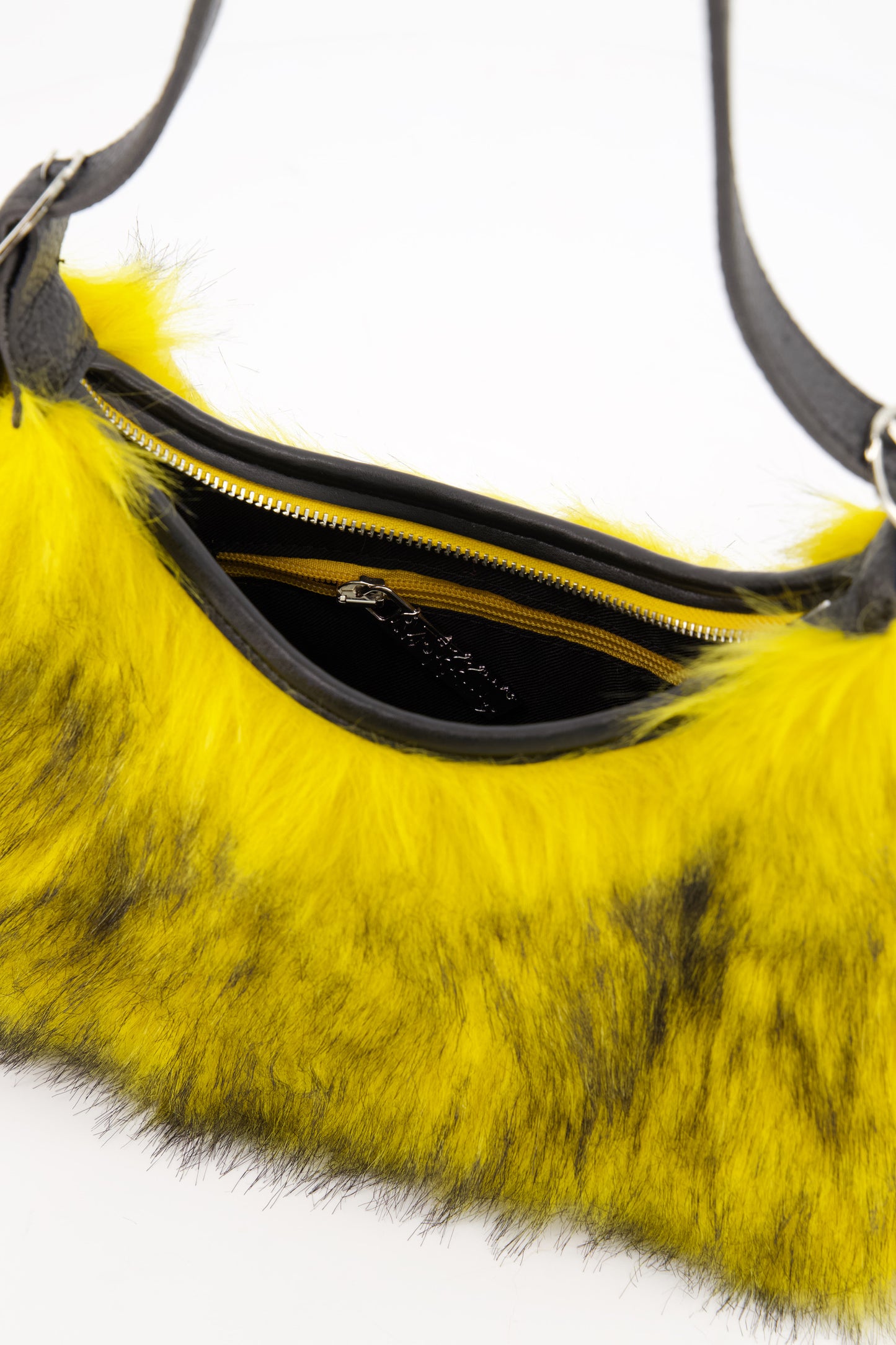 Yellow Faux Fur Handbag