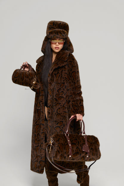 Chocolate Jetset Faux Fur chapka hat