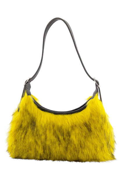 Yellow Faux Fur Handbag