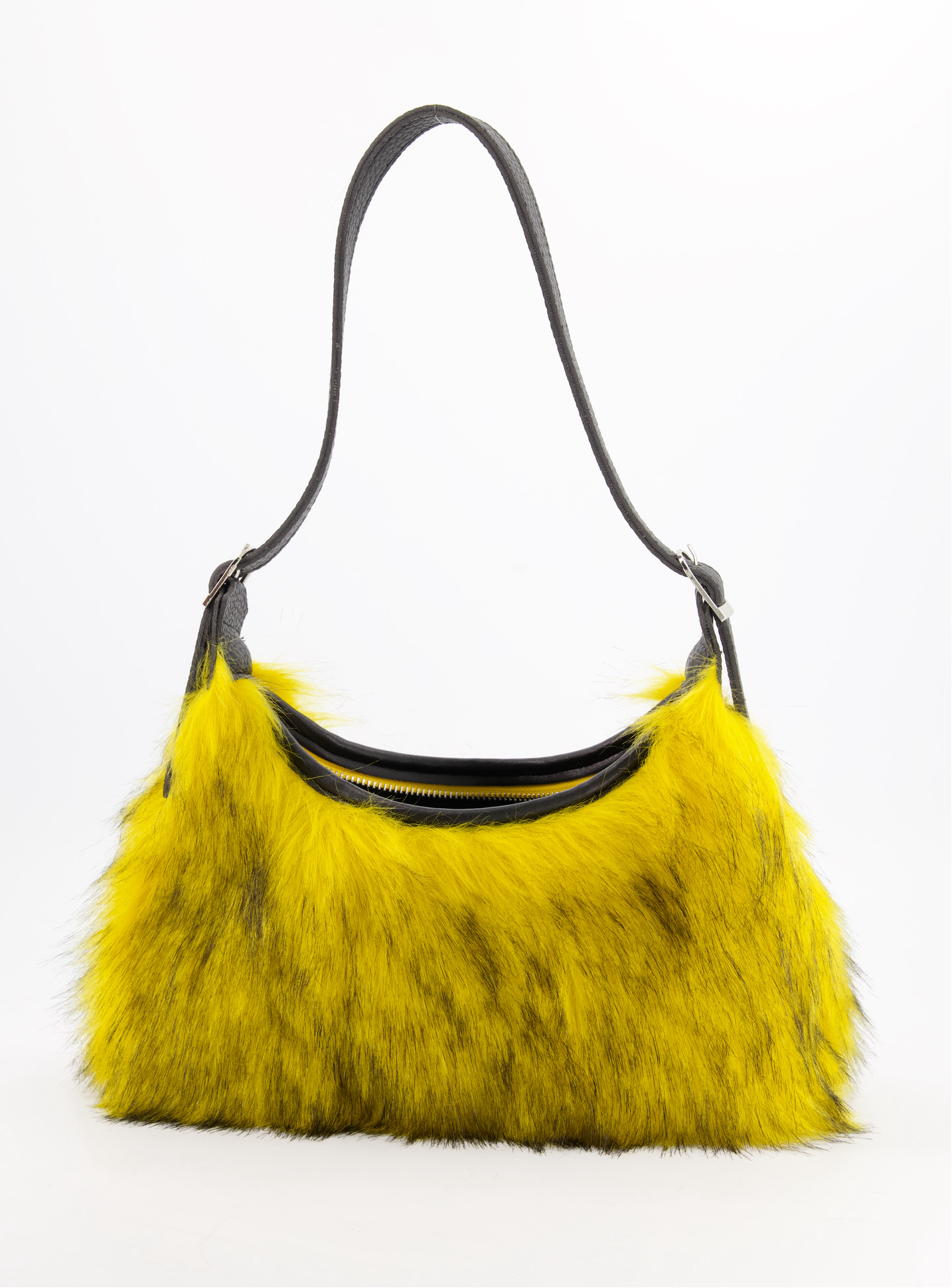 Yellow Faux Fur Handbag